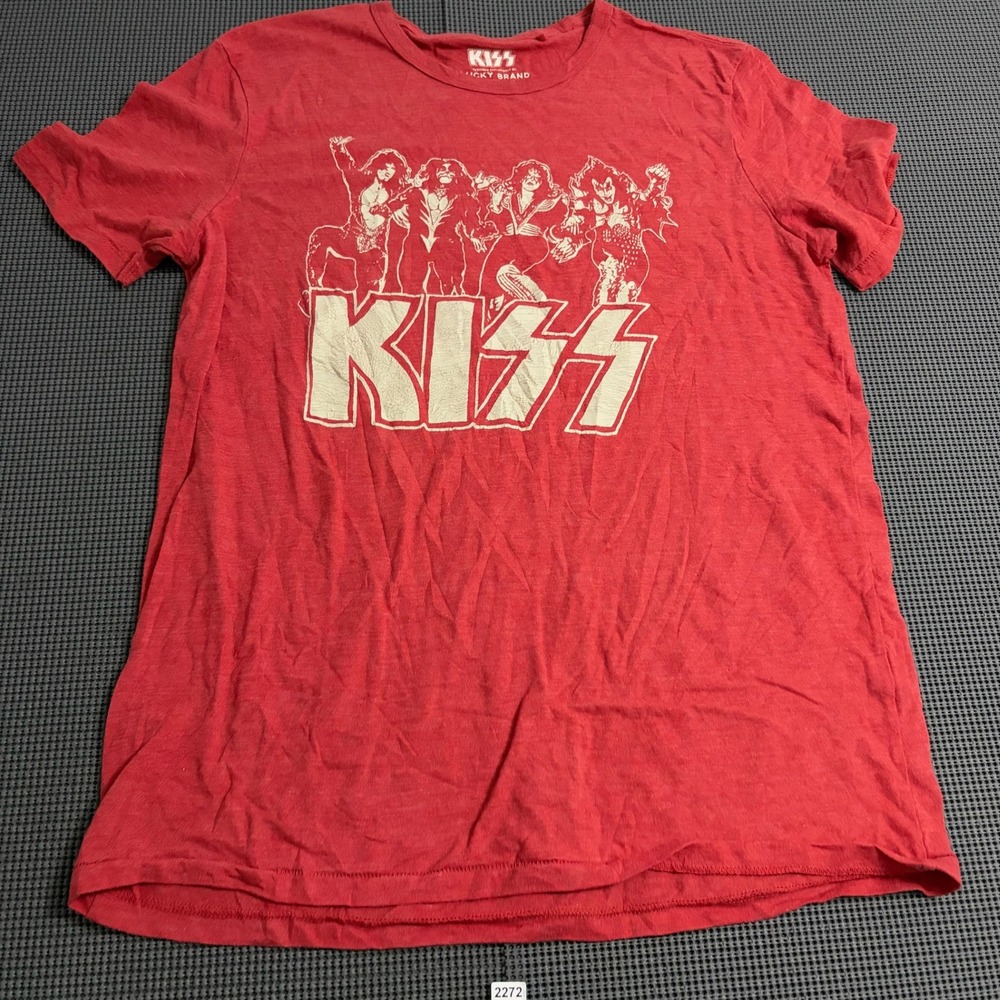 Lucky Brand KISS Rock Band Graphic T-Shirt Red Mens Large 2017 Licensed Tee